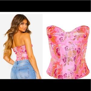 Floral pink corset